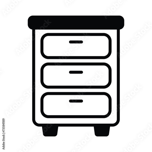 Drawer icon vector stock illustration.