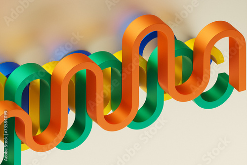 3D multicolor geometric shapes . Abstract design elements. Dynamic abctract pattern, 3D illustration