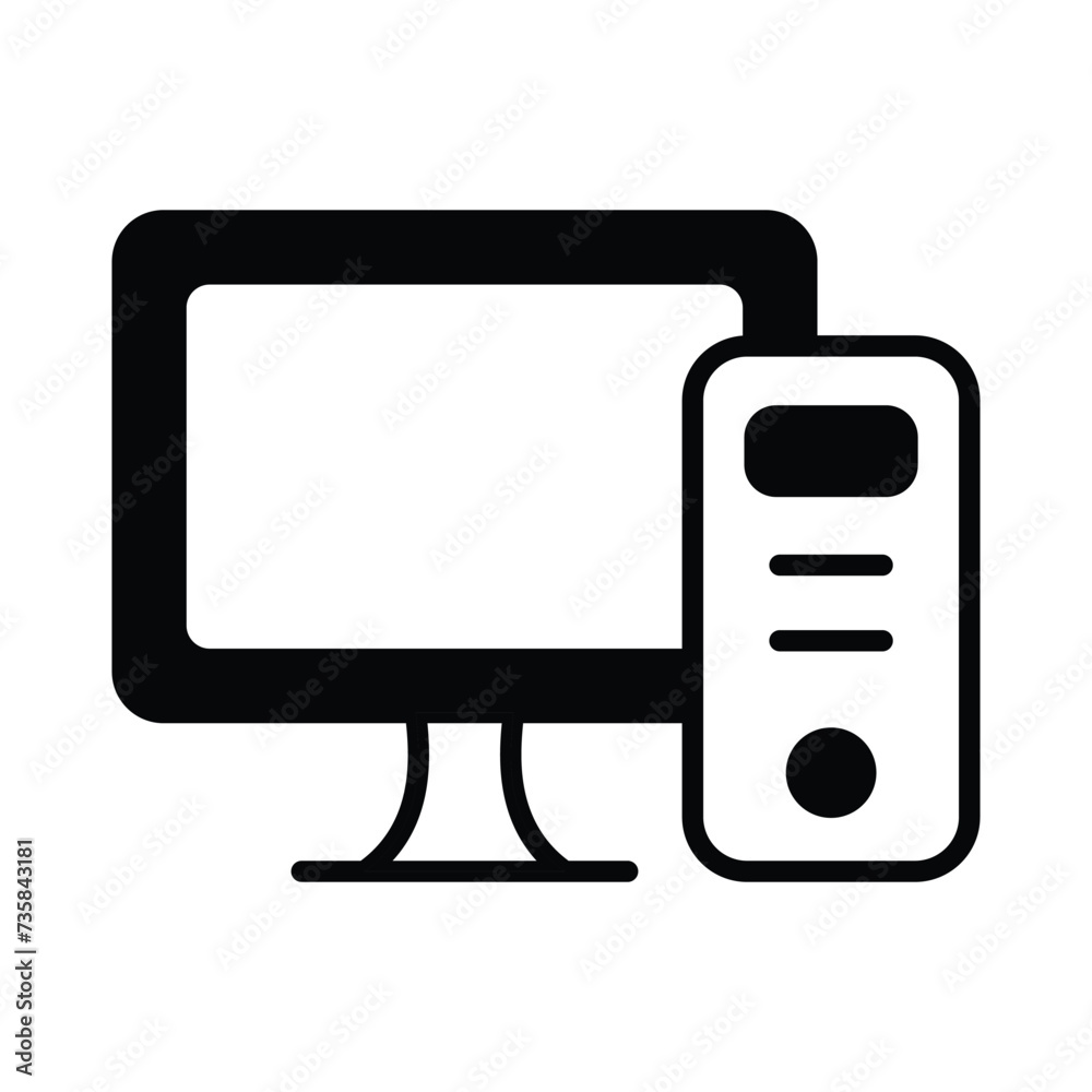 Computer icon vector stock illustration. Computer icon vector stock illustration.