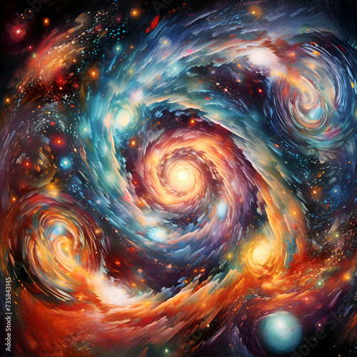 Galaxy in space. Abstract space background. Colorful universe.