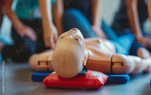 First Aid CPR Medical Training,close up photo