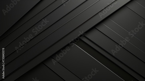 Minimalistic dark carbon grey abstract geometric background: elegant top-view design with rectangles, stripes, and lines - business concept 