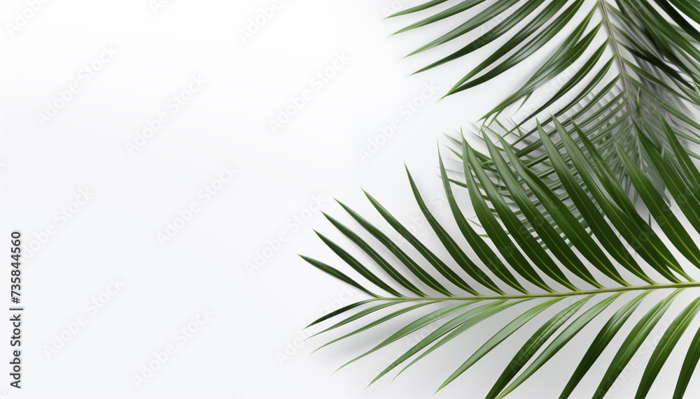Palm branch white background