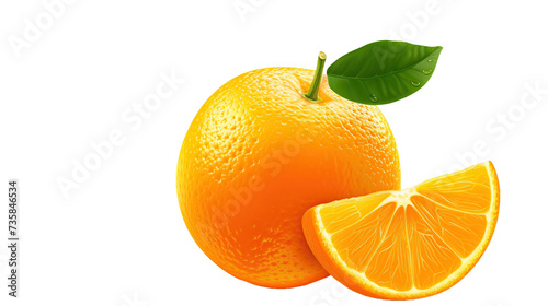 fresh orange fruit isolated on transparent background