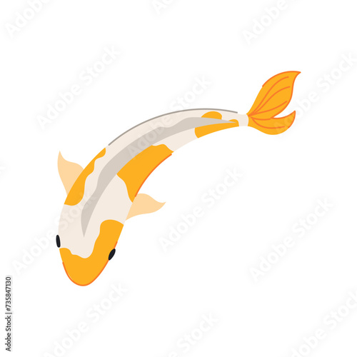 pond koi fish carp cartoon vector illustration