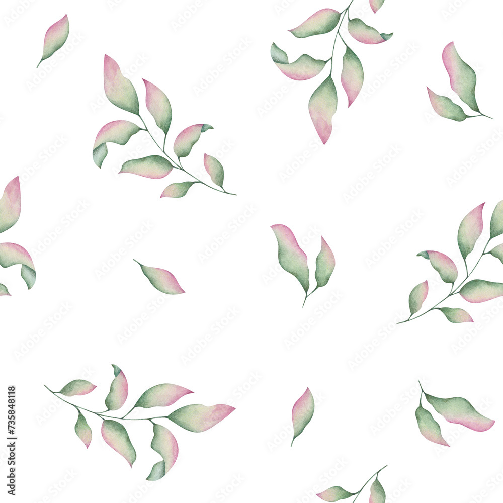 pattern of spring twigs, greenery pattern of spring twigs, greenery