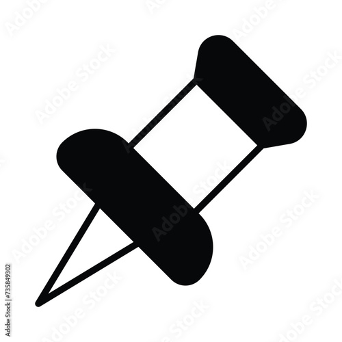 push pin icon vector stock illustration.