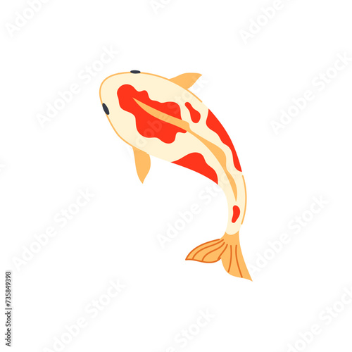 oriental koi fish carp cartoon vector illustration