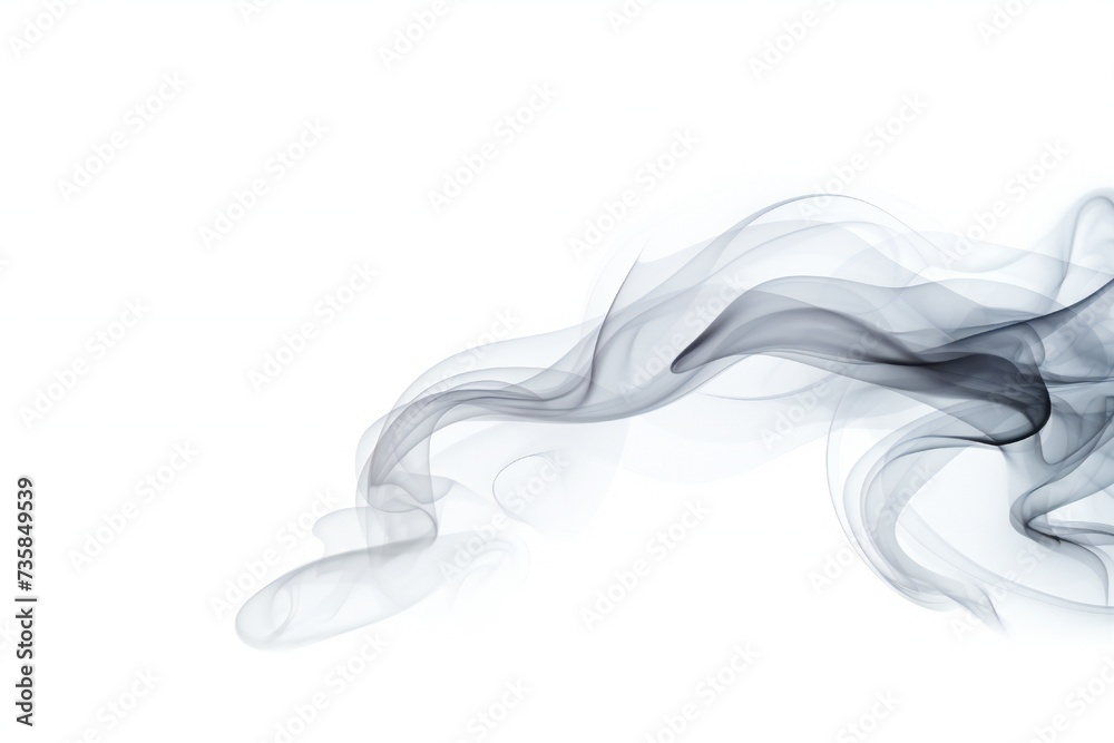 Gray smoke element isolated on white background Generative Ai Gray smoke element isolated on white background Generative Ai