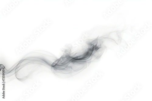 Gray smoke element isolated on white background Generative Ai