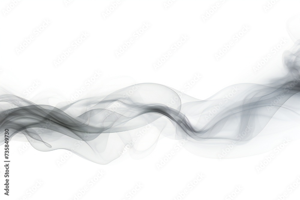 Gray smoke element isolated on white background Generative Ai Gray smoke element isolated on white background Generative Ai