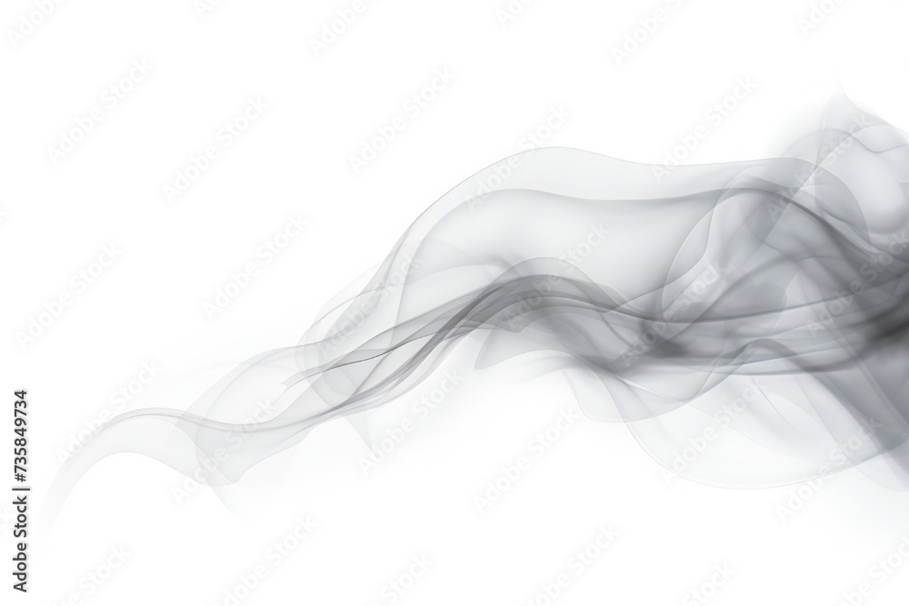 Gray smoke element isolated on white background Generative Ai Gray smoke element isolated on white background Generative Ai