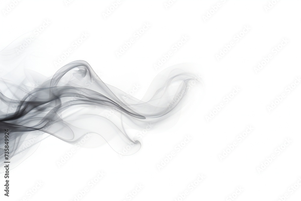 Gray smoke element isolated on white background Generative Ai Gray smoke element isolated on white background Generative Ai