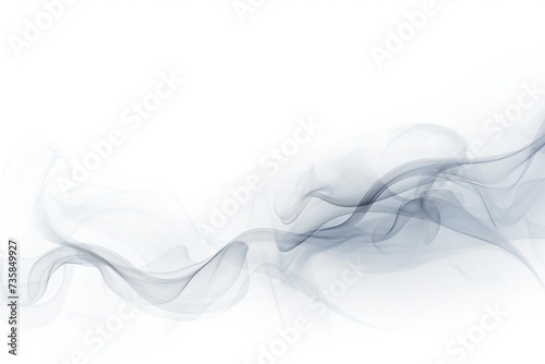 Gray smoke element isolated on white background Generative Ai