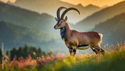 Beautiful roe deer (Capreolus capreolus) in the mountains
