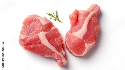 raw meat on white background