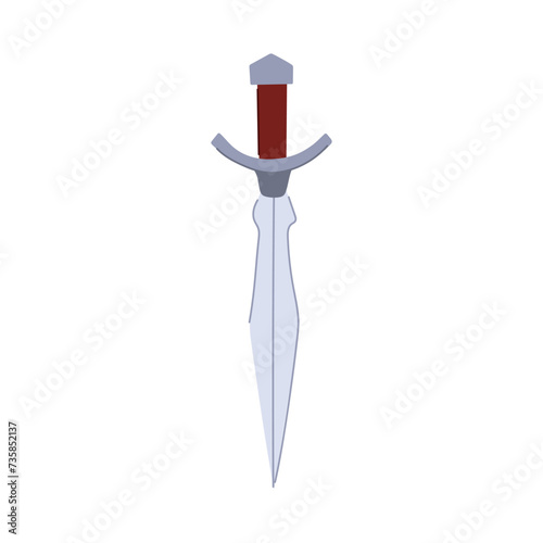 dagger medieval sword cartoon vector illustration