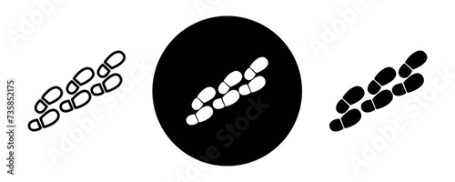 Footprint outline icon collection or set. Footprint Thin vector line art