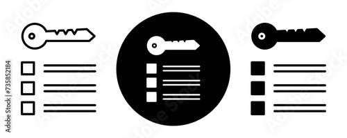 Key takeaway outline icon collection or set. Key takeaway Thin vector line art
