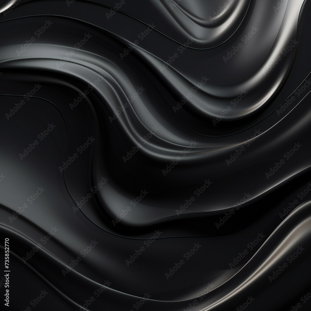 Fototapeta premium Smooth black liquid vector background Generative Ai