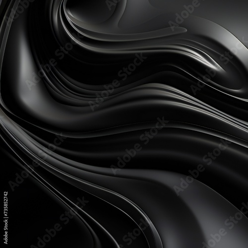 Smooth black liquid vector background Generative Ai