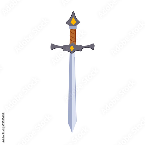 fantasy medieval sword cartoon vector illustration