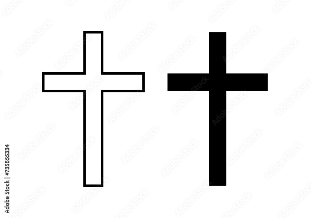 Icono negro de cruces en fondo blanco.