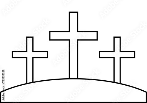 Icono negro de cruces en fondo blanco.