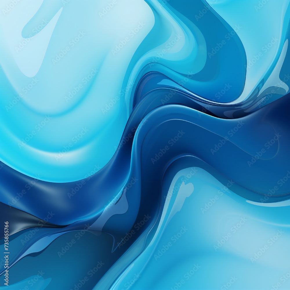Fototapeta premium Smooth blue liquid vector background Generative Ai