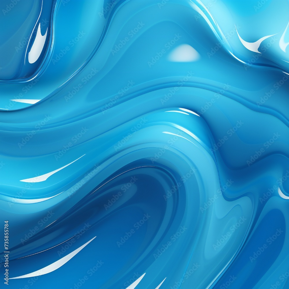 Fototapeta premium Smooth blue liquid vector background Generative Ai