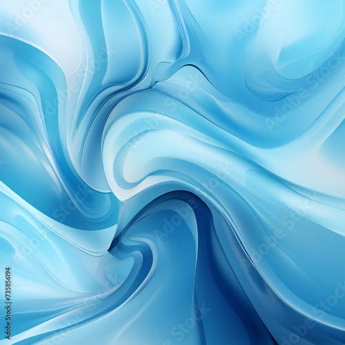 Smooth blue liquid vector background Generative Ai