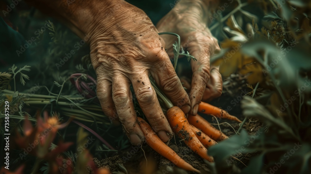 hand of a person holding a carrots