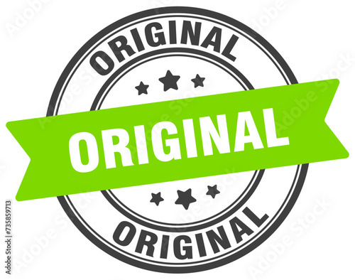 original stamp. original label on transparent background. round sign