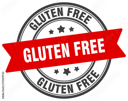 gluten free stamp. gluten free label on transparent background. round sign