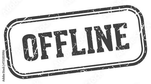 offline stamp. offline rectangular stamp on white background