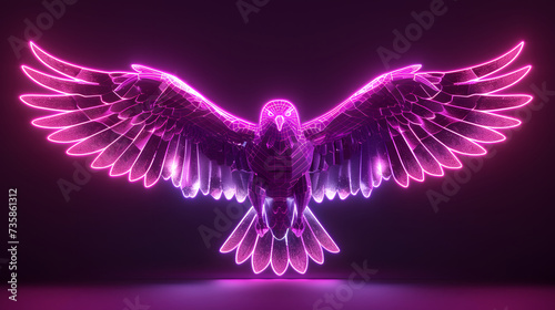 A abstract neon eagle background