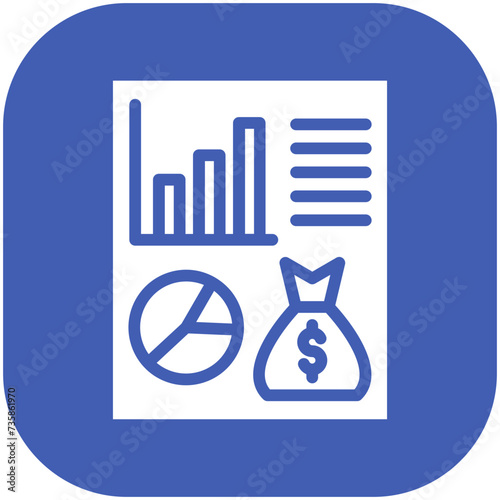 Financial Report vector icon illustration of Finance and Money iconset.