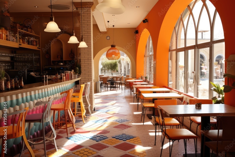 Marocco Cafe Design, Bohem Cool Restaurant in African Style, Maroccan Cafe Interior