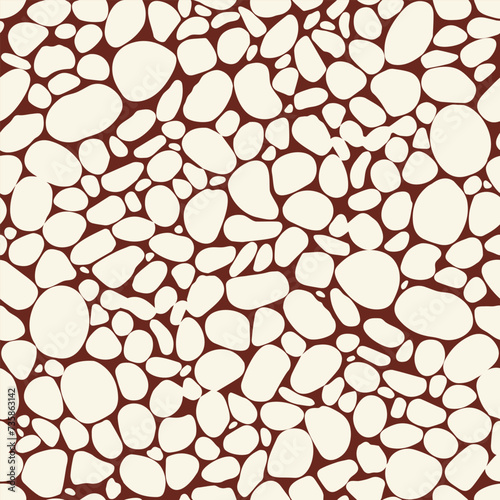 Stylish texture of sea stones. Mosaic seamless pattern. Abstract geometric background design. Vector illustration.