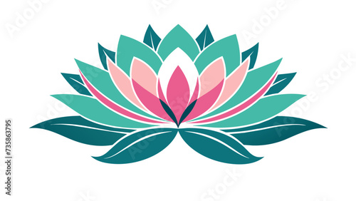Lotus flower logo vector, isolated.