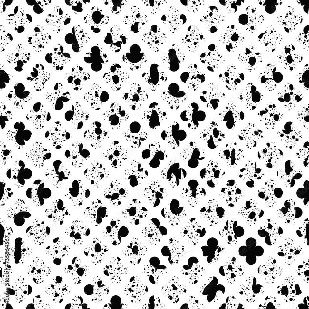 Seamless pattern, rough vector background, black and white Seamless pattern, rough vector background, black and white