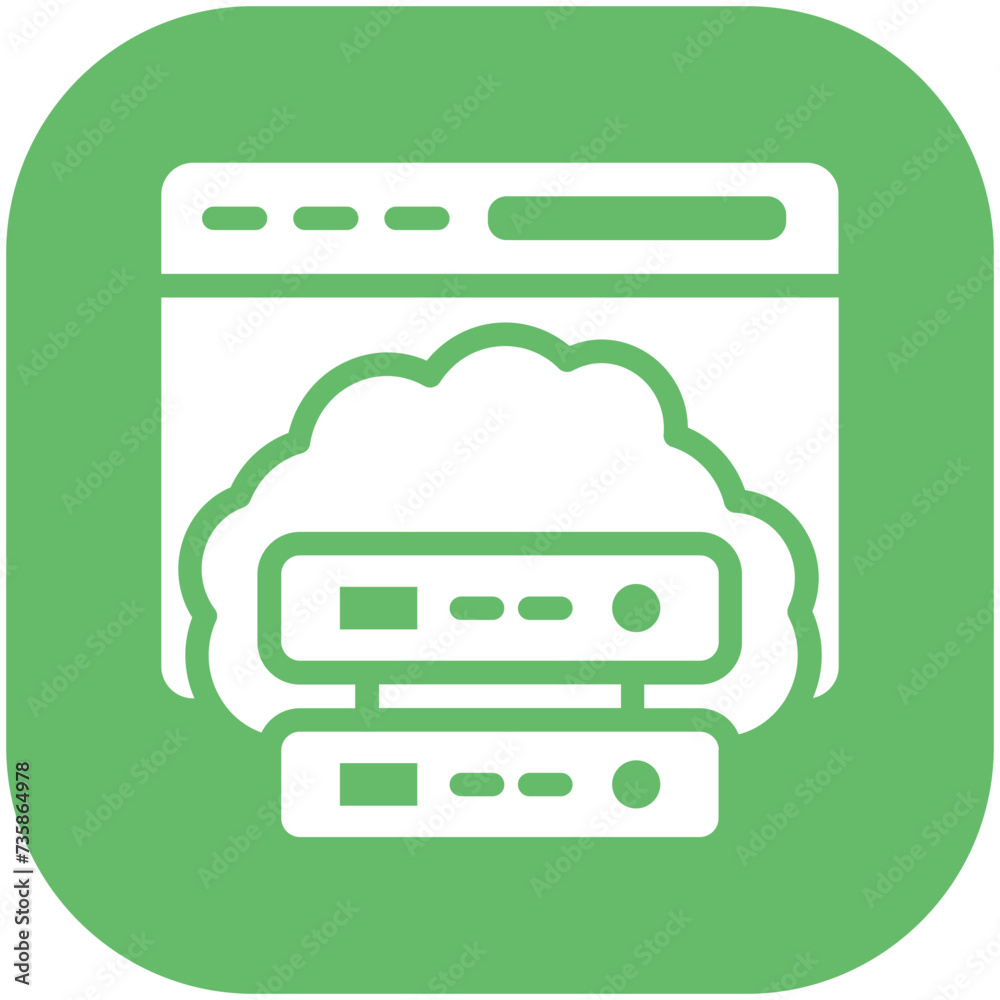 Cloud Storage vector icon illustration of Web Marketing iconset.