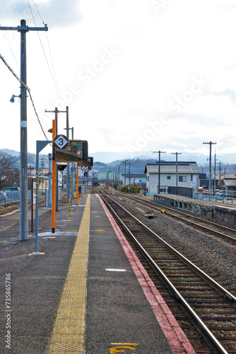 駅構内の設備の風景 鳥取県 郡家駅