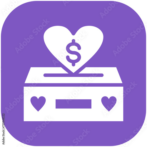 Charity Box vector icon illustration of Donations iconset.