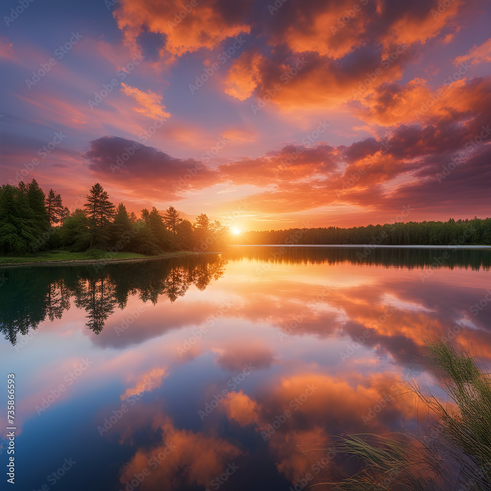 sunrise over the river