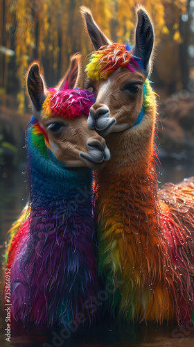 rainbow llamas couple