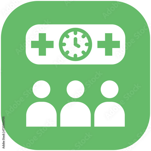 Patients Waiting vector icon illustration of Health Checkup iconset.