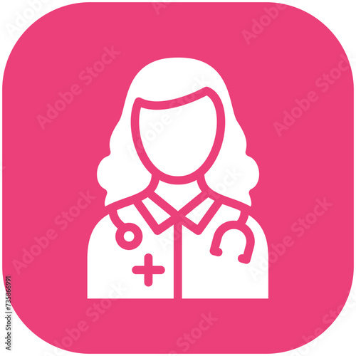 Female Doctor vector icon illustration of Health Checkup iconset.