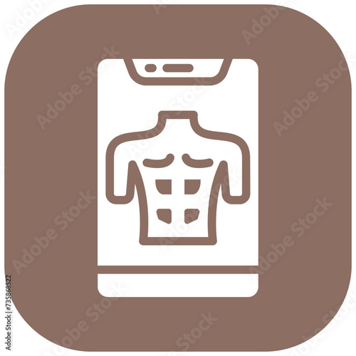 Chest Muscle vector icon illustration of Workout App iconset.