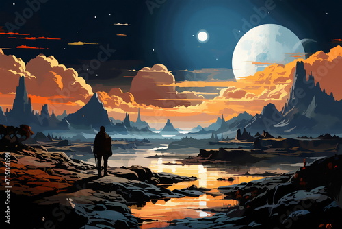 Foto A art of wandering astronaut, dreamscape Inspirations